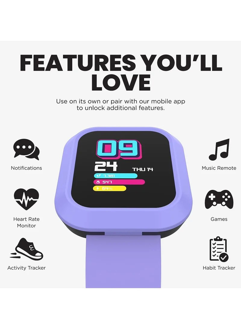 iTouch iTouch Unisex Interactive Flex Watch Purple/Pink with  Interchangeable Silicone Strap, TF409A-N09