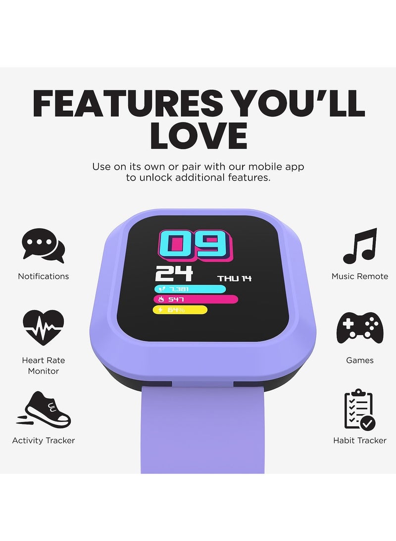 iTouch Unisex Interactive Flex Watch Purple/Pink with  Interchangeable Silicone Strap, TF409A-N09 - Image 5