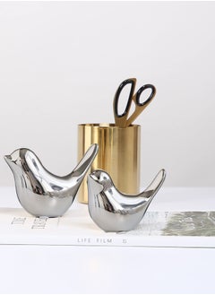 SYOSI Bird Statue Decor 2 Pack Ceramic Small Animal Figurines Accent Home Decor Sculpture Ornaments for Living Room  - Image 2