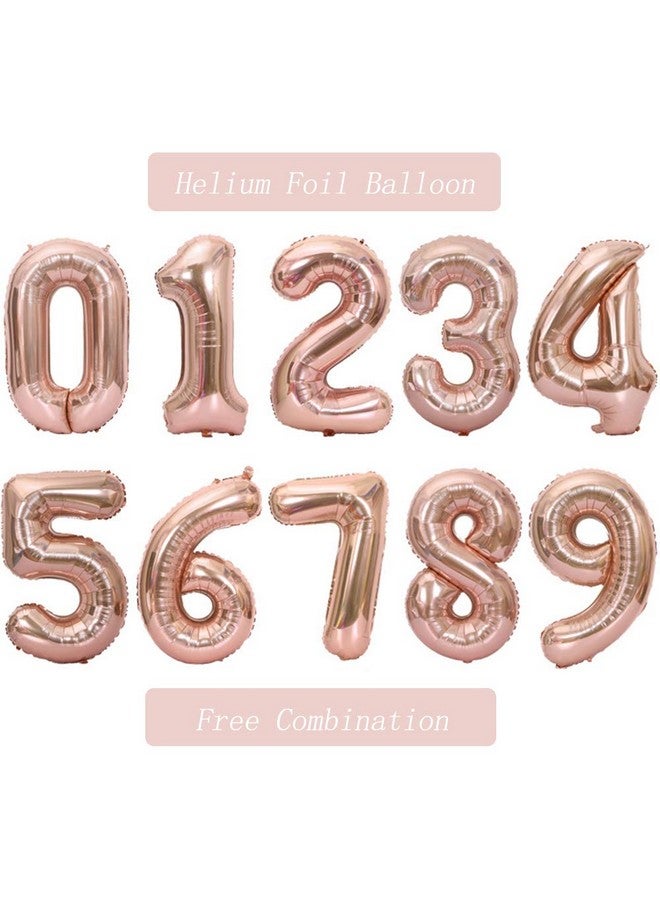 Tellpet Rose Gold Number 6 Balloon, 6Th Birthday Party Balloons, 40 Inch - Image 2
