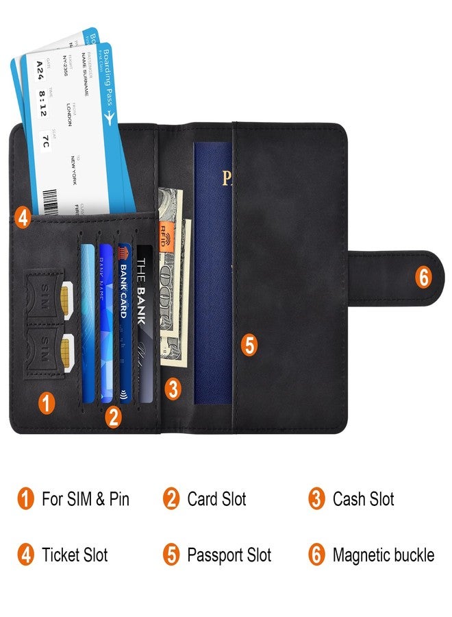 Eoehro Passport Holder for Travel Essentials, Passport Wallet Cover Case for Travel Must Haves Accessories,Passport Book Holders for Women and Men(black) - Image 3
