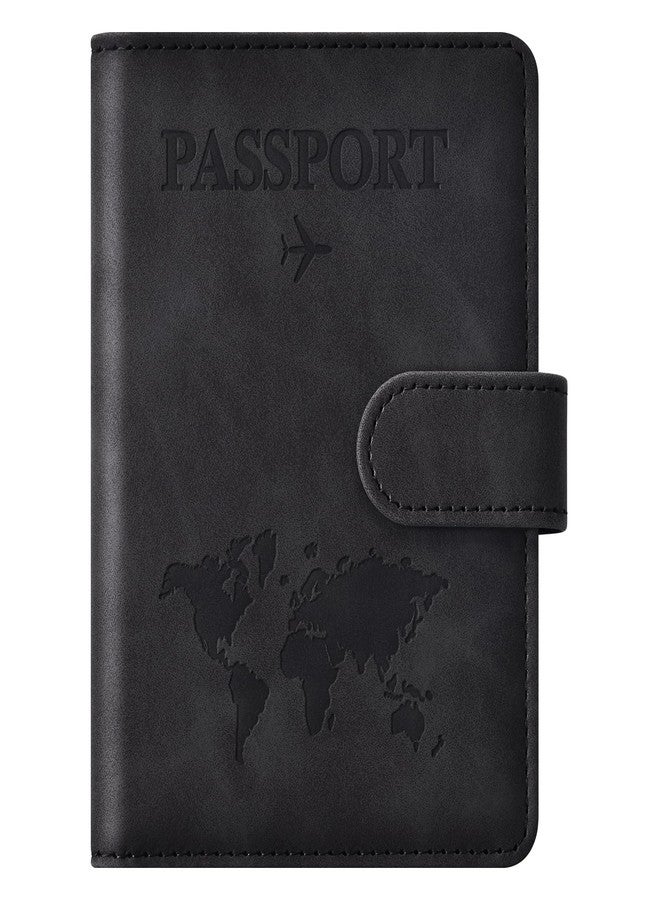 Eoehro Passport Holder for Travel Essentials, Passport Wallet Cover Case for Travel Must Haves Accessories,Passport Book Holders for Women and Men(black) - Image 1