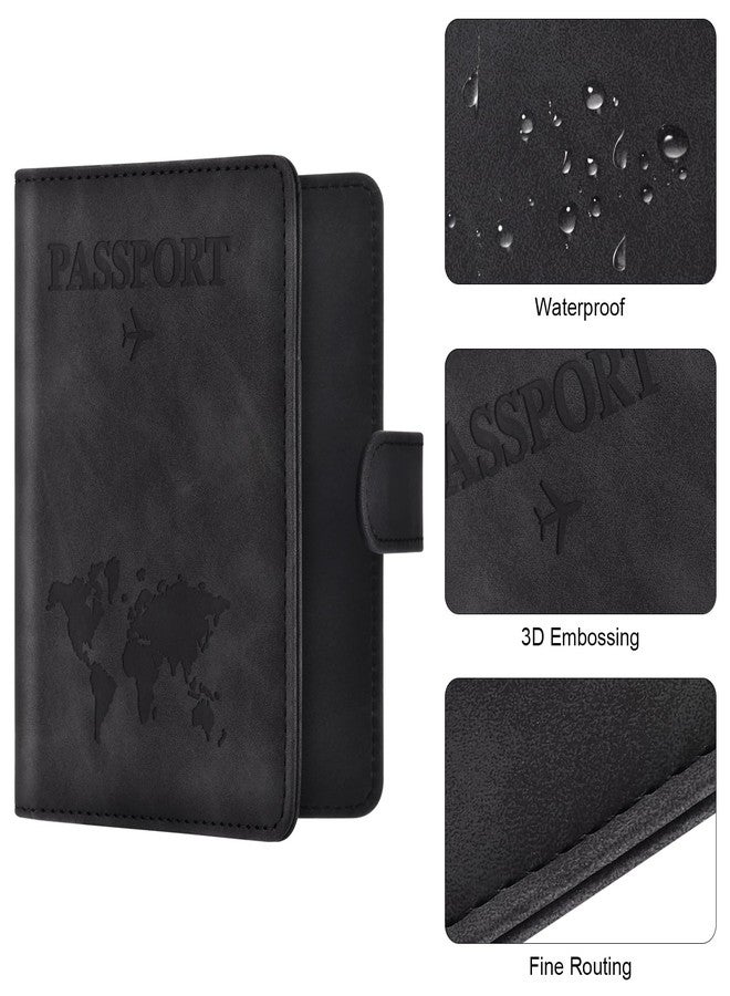 Eoehro Passport Holder for Travel Essentials, Passport Wallet Cover Case for Travel Must Haves Accessories,Passport Book Holders for Women and Men(black) - Image 5