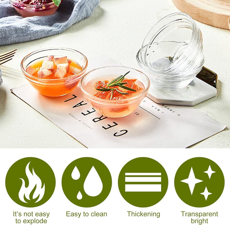 FMOACEN 10Pack Clear Glass Bowls  3 Stackable Serving Bowls for Ramekins Appetizer Tray Sauce Dish  25oz Capacity Perfect for BBQ Home Party Picnic Gathering - Image 3