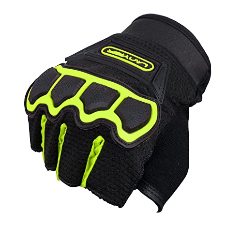 ZaySoo Gloves Protective Half Finger Hand Riding, Cycling, Bike Motorcycle Gym Gloves for Men - Green - Image 3