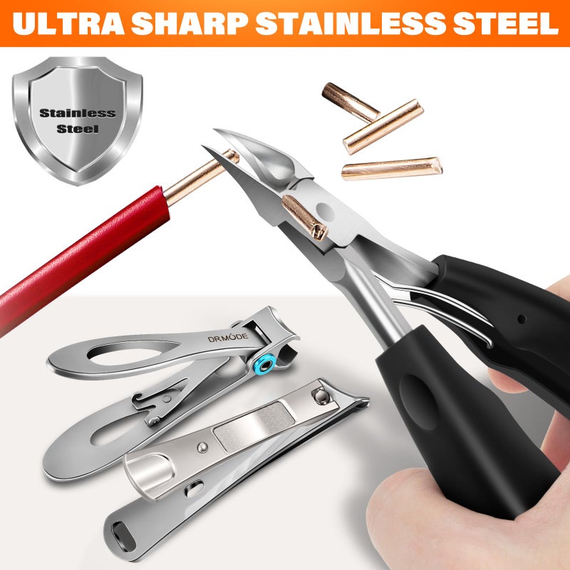 DRMODE Toenail Clippers for Seniors Thick Toenails, Large Toe Nail Clippers for Men Thick Nails with Wide Opening, Sharp Heavy Duty Ingrown Toenail Clippers Nail Cutter Long Handle with Slanted Blade - Image 5