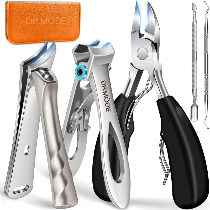 DRMODE Toenail Clippers for Seniors Thick Toenails, Large Toe Nail Clippers for Men Thick Nails with Wide Opening, Sharp Heavy Duty Ingrown Toenail Clippers Nail Cutter Long Handle with Slanted Blade - Image 1