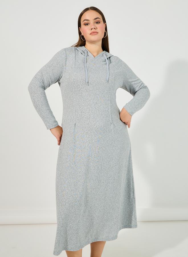 Styli Hooded Jersey Midi Dress  - Image 2