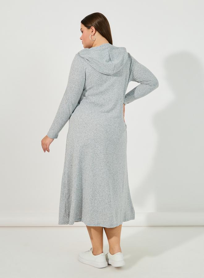 Styli Hooded Jersey Midi Dress  - Image 4