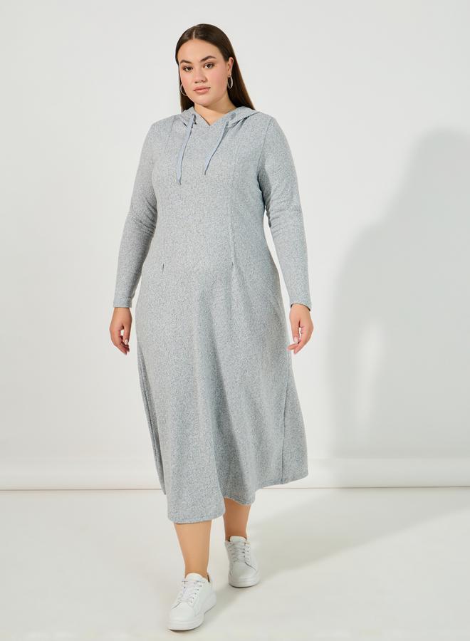 Styli Hooded Jersey Midi Dress  - Image 5