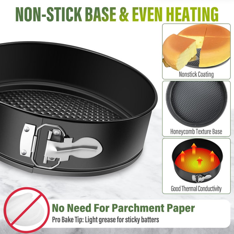 Vakoo Springform Pan - Nonstick, Leakproof Cheesecake Pan for Baking, Easy Release, No Parchment Paper Needed, 7 Inch - Image 3