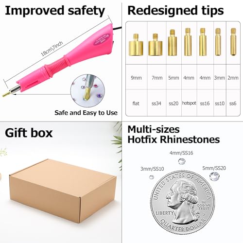 Briskbloom Hotfix Rhinestones Applicator Kit with 11000PCS Hot Fix Crystals 3mm 4mm 5mm, Bedazzler Kit with Rhinestones 10SS 16SS 20SS for Blinging Clothes Fabric, 3 Gems Sizs, Multi-Colors - Image 5