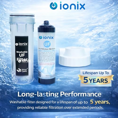IONIX PVDF Full Transparent Casing for Mud Monitoring,Lifetime no Replacement Needed, Pre Filter for Water Purifier, Washable UF Filter 5-Year Life, 0.01 Micron,Compatible with All Ro's - Image 4