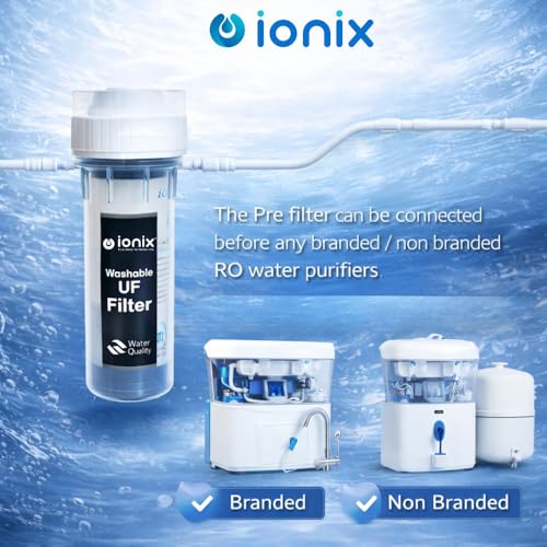 IONIX PVDF Full Transparent Casing for Mud Monitoring,Lifetime no Replacement Needed, Pre Filter for Water Purifier, Washable UF Filter 5-Year Life, 0.01 Micron,Compatible with All Ro's - Image 5