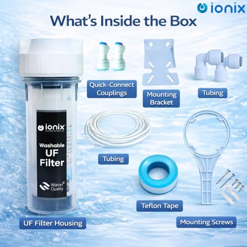 IONIX PVDF Full Transparent Casing for Mud Monitoring,Lifetime no Replacement Needed, Pre Filter for Water Purifier, Washable UF Filter 5-Year Life, 0.01 Micron,Compatible with All Ro's - Image 2