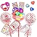 POPGIFTU 28 Pack Valentines Day Gifts for Kids Classroom Giant Lollipop Stationery Sets with Valentine Cards Pencils Erasers Stickers Rulers Sharpeners Cute NonCandy School Exchange Party Favors - Image 2
