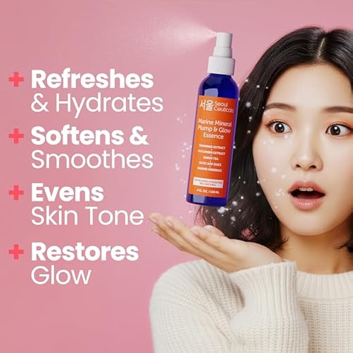SeoulCeuticals Korean Skin Care Essence Toner - K Beauty Skincare Spray Mist For Face Contains Cucumber Extract and Marine Minerals + Organic Aloe - Get That Healthy Youthful Glow - Image 2