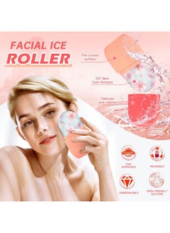 iMeasy Ice Roller for Face and Eye, Upgrated Ice Face Roller Puffiness Relief Ice Roller Skin Care Tools, Ice Facial Cube,Self Care Gift for Men Women, Silicone Ice Mold for Face Beauty (Red)  - Image 3