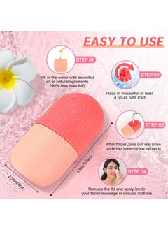 iMeasy Ice Roller for Face and Eye, Upgrated Ice Face Roller Puffiness Relief Ice Roller Skin Care Tools, Ice Facial Cube,Self Care Gift for Men Women, Silicone Ice Mold for Face Beauty (Red)  - Image 4