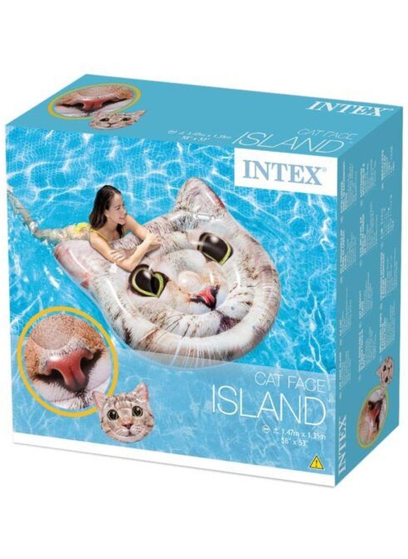 INTEX Intex - Inflatable Cat Face Mat with Handles 147x135 cm - 58784EU  - Image 1