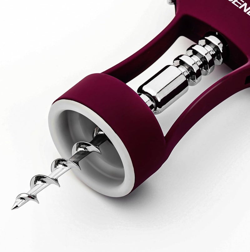 Beneno Wine Opener, Zinc Alloy Premium Wing Corkscrew with Multifunctional Bottles Opener, Sharp Wine Corkscrew with Ergonomic Non-Slip Wing Handle, Purple - Image 5