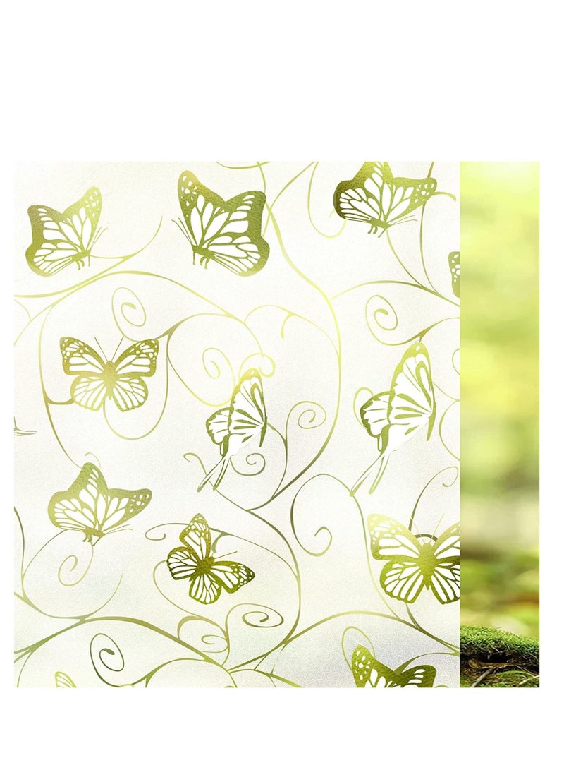 Captaintech Privacy Window Film, Static Cling Removable Sun UV Blocking and Heat Control Decorative Film for Home Office, Bedroom, Bathroom, Kitchen, Butterfly 45CMx200CM - Image 2