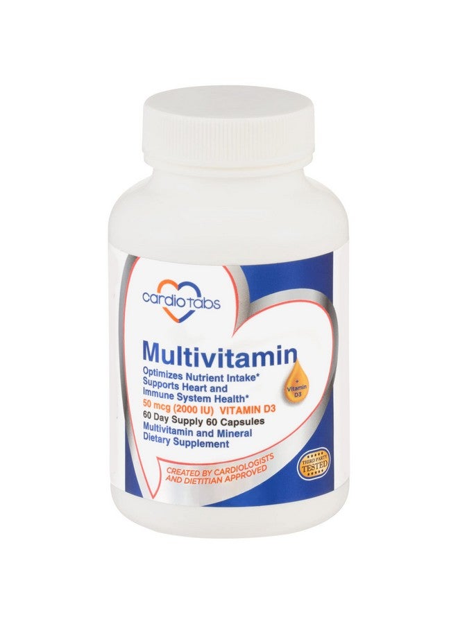 Cardiotabs Multivitamin - Heart and Immunity Supplements For Men & Women, Multivitamin for Men & Women, with Minerals B-Vitamin Complex, Vitamins A, C, E, K and 2000 IU Vitamin D3, 60-Count Bottle - Image 1