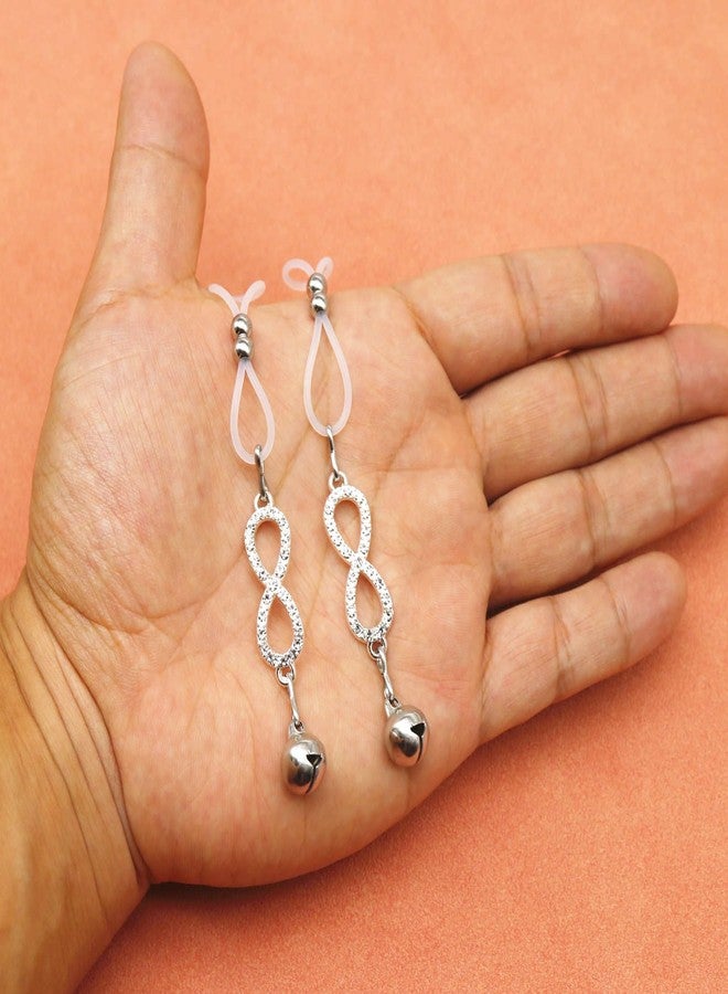 Mimimelon Faux Nipple Piercing Jewelry Rhinestone Nipple Chains Bells Nipple Noose Non Piercing Nipple Rings - Image 4