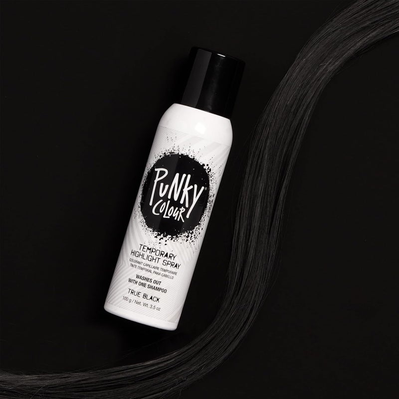 Jerome Russell Punky Colour Temporary Highlight Spray in True Black - Fast-Drying, Non-Sticky Hair Dye for Instant Vivid Color, 3.5 oz - Image 5