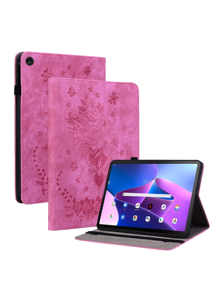 جراب جلدي من البولي يوريثان بتصميم مطبوع لجهاز Lenovo Tab M10 Plus (الجيل الثالث)/Xiaoxin Pad 2022 مقاس 10.6 بوصة - وردي - Image 1