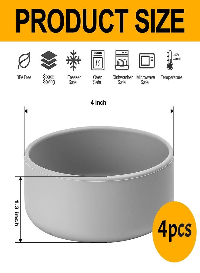 Dootafy 4 Pack Silicone Air Fryer Egg Pan Individual Microwave Egg Cooker Eggwich Egg Bites Molds for Oven Microwave - Grey - Image 3