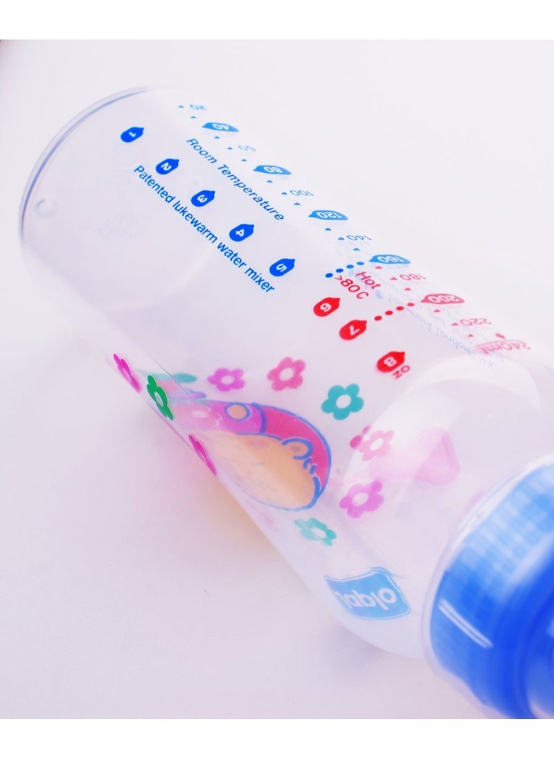 Japlo Round baby feeding Bottle with Anti-colic nipple & Lukewarm water mixer size 240 ml CARD(assorted)  - Image 5