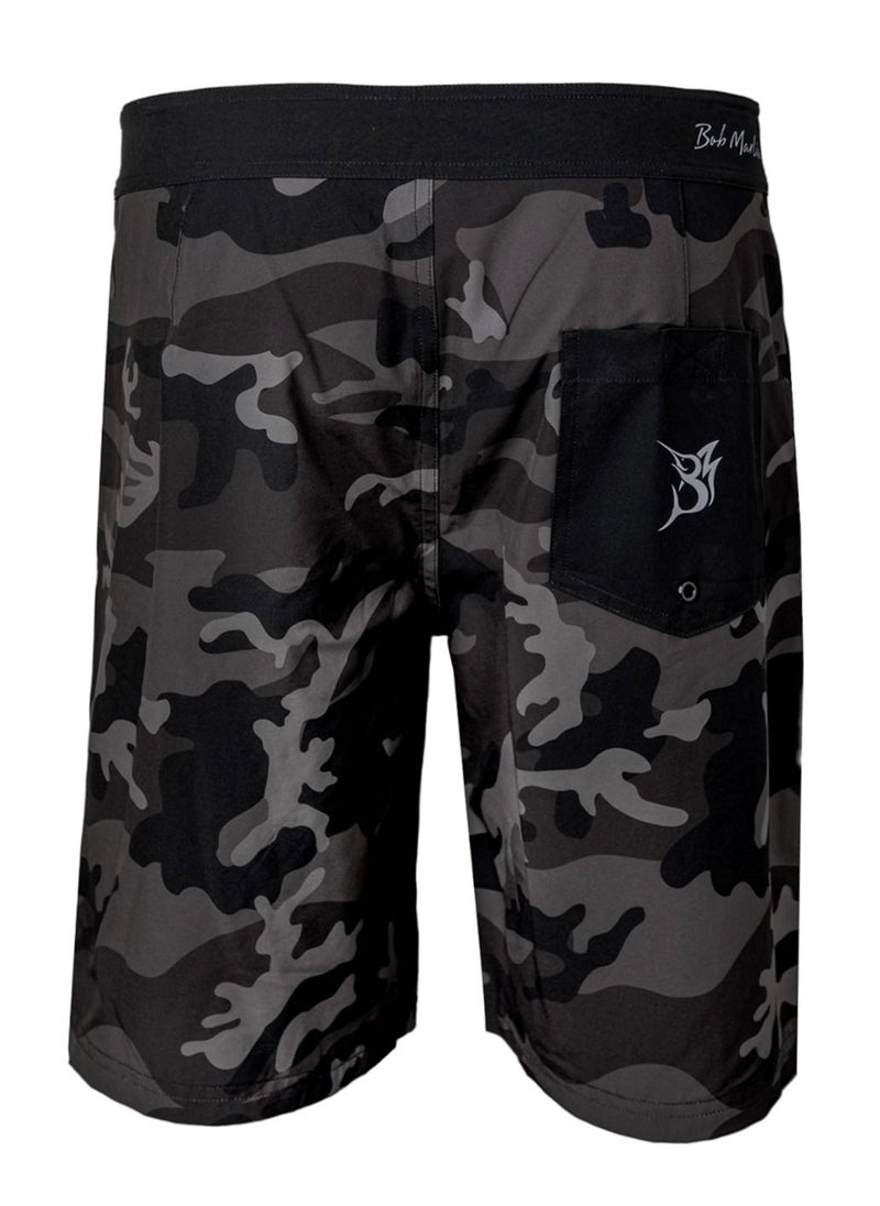 BOB MARLIN Bob Marlin Performance Board Shorts Swimming Trunks Quick Dry Bob Camo Black  - Image 2