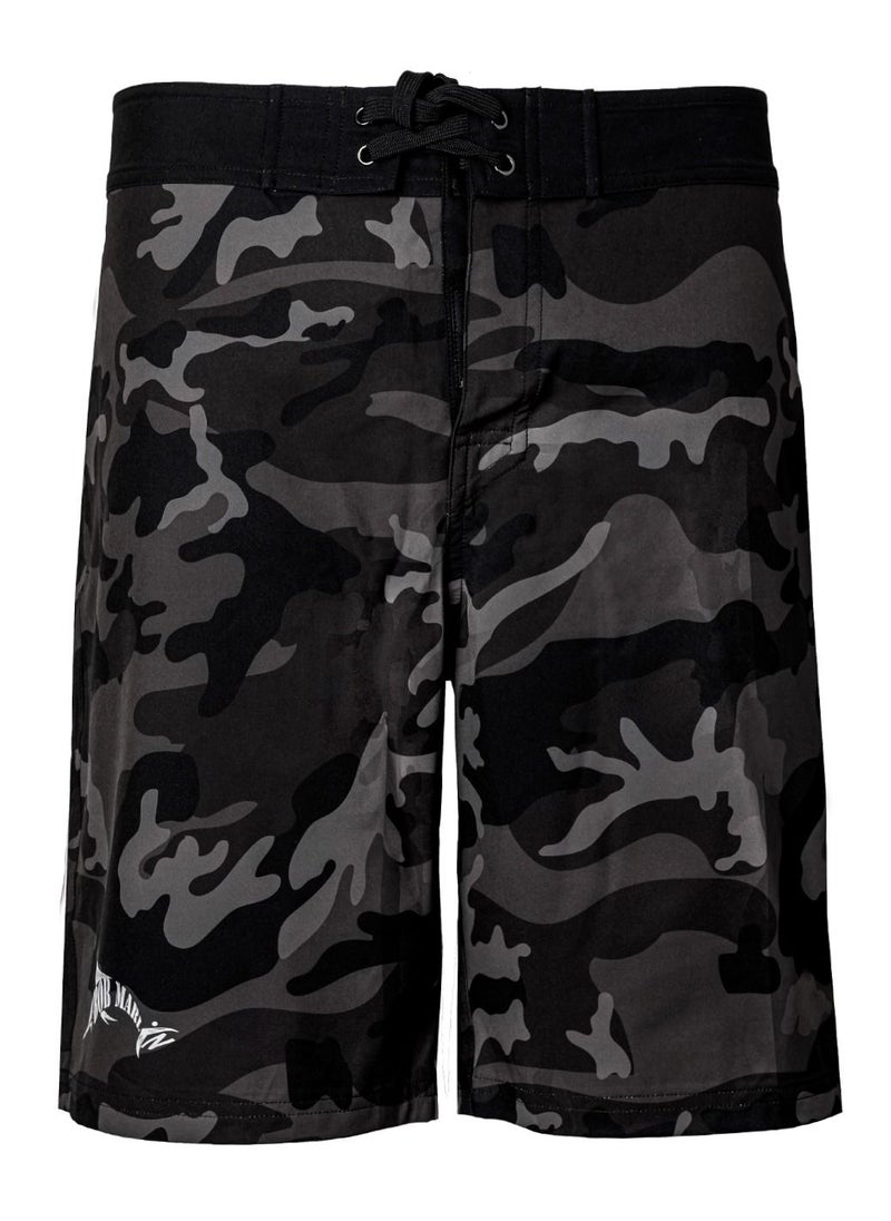 BOB MARLIN Bob Marlin Performance Board Shorts Swimming Trunks Quick Dry Bob Camo Black  - Image 1