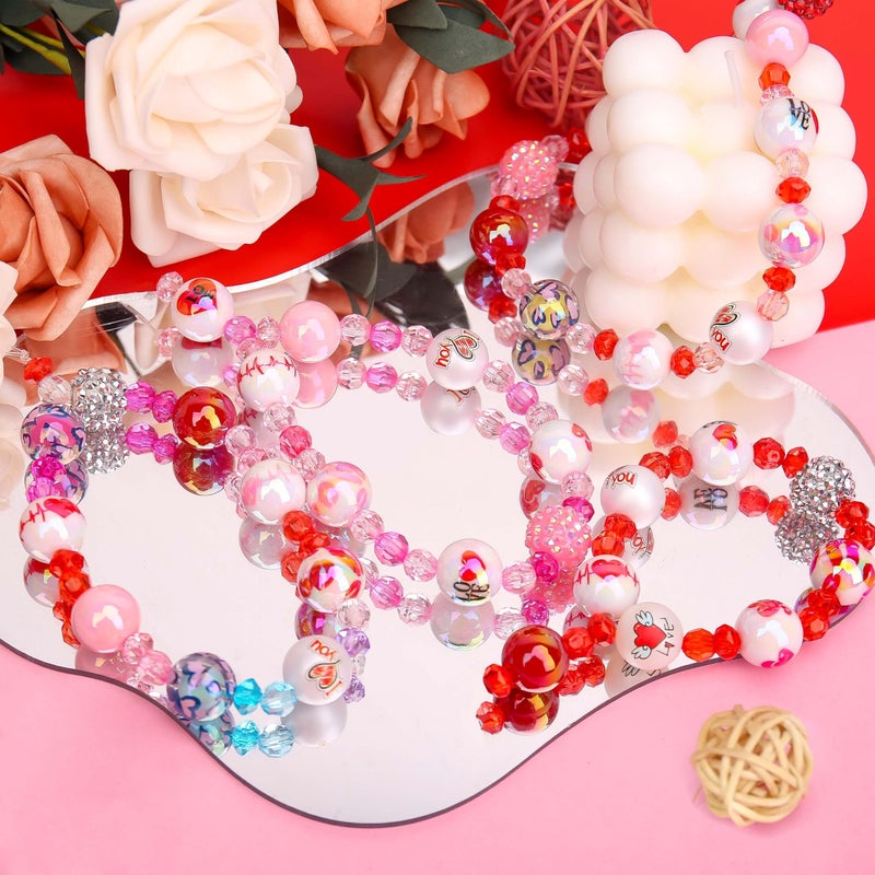 BONNY BOXX 50pcs 16mm Valentine's Day Acrylic Beads, Red Pink Love Heart Lips Bubblegum Chunky Beads for Decoration Garland Beadable Pen Jewelry Making DIY Home Decor - Image 5