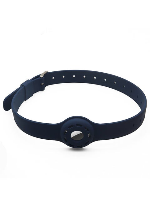 Pet Collar Suitable For Apple Airtags Locator Pet Collar Anti-lost Artifact Tracker Protective Cover-Color:Midnight Blue