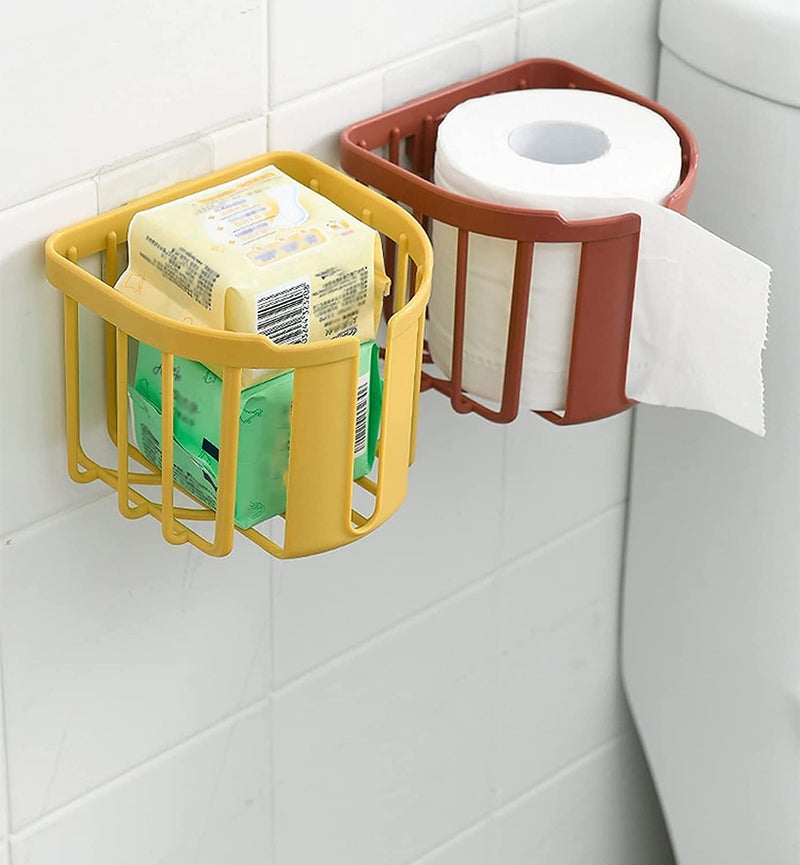 divinezon Toilet Paper Holder Bathroom,Tissue Roll Wall Mounted |14 x 13.5 x 10 Cm | Multi Color |Plastic - Image 2