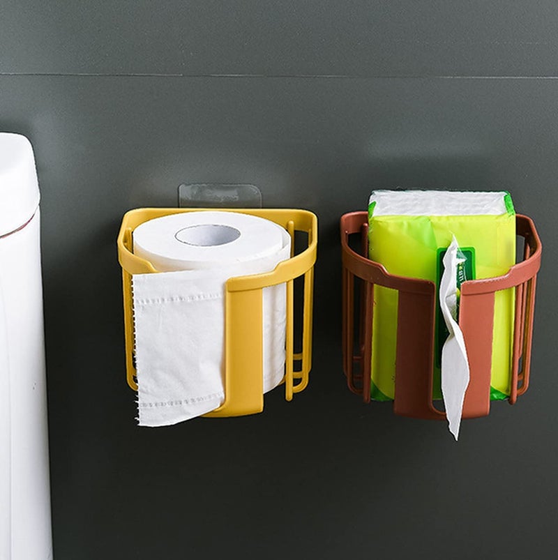 divinezon Toilet Paper Holder Bathroom,Tissue Roll Wall Mounted |14 x 13.5 x 10 Cm | Multi Color |Plastic - Image 4
