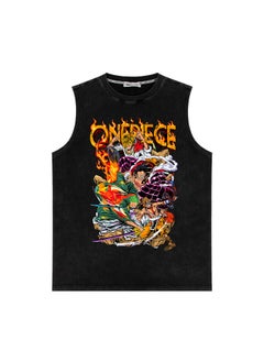 KUYING Summer One Piece Washed And Worn Vintage Vest  - Image 1