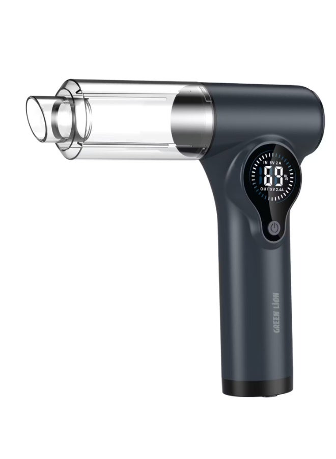 Green Lion Ignitor 12V Jump Starter with Blower, Vacuum Cleaner & Power Bank Functions, 8000mAh, 140W Power, 70000RPM Range, Detachable & Washable Nozzles, Digital Display - Dark Grey - Image 5