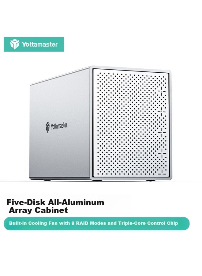 Yottamaster Disk Array Cabinet Hard Drive Enclosure 2.5/3.5 Inch Sata Usb-c 3.1 External Storage Cabinet Mechanical Ssd Solid State Drive Notebook Array Box