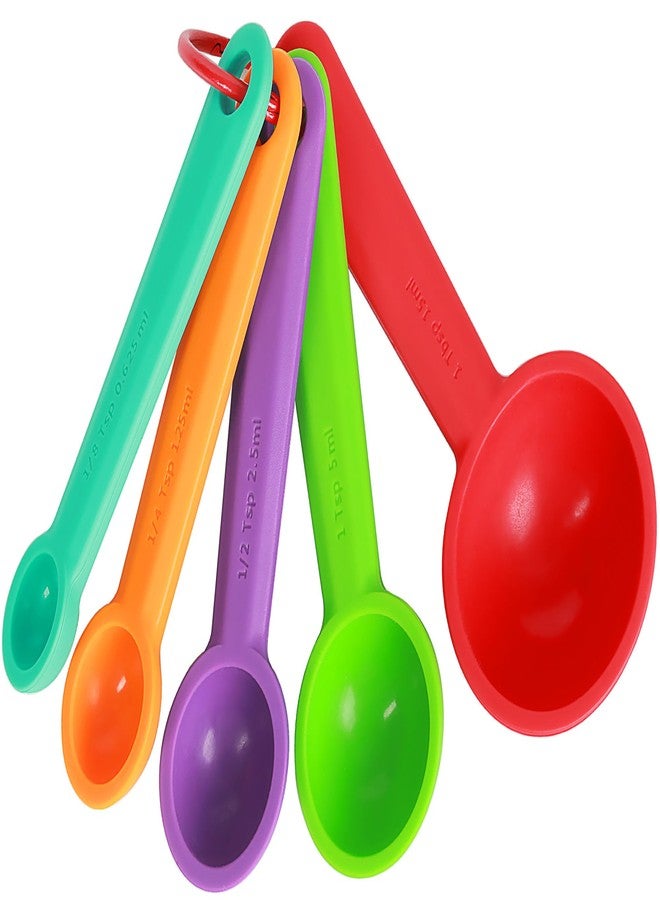 DOTINGHUX Silicone Measuring Spoons Set of 5, Assorted Colors - Image 1