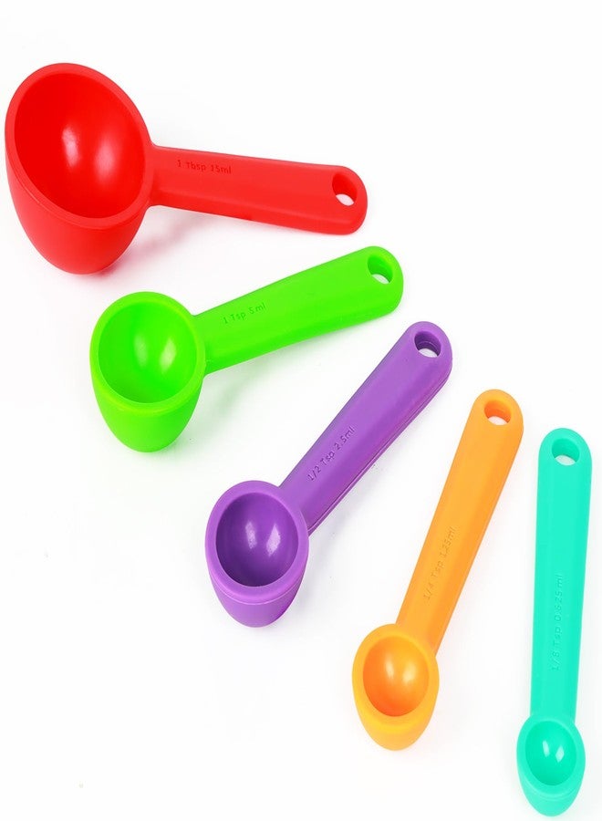 DOTINGHUX Silicone Measuring Spoons Set of 5, Assorted Colors - Image 2