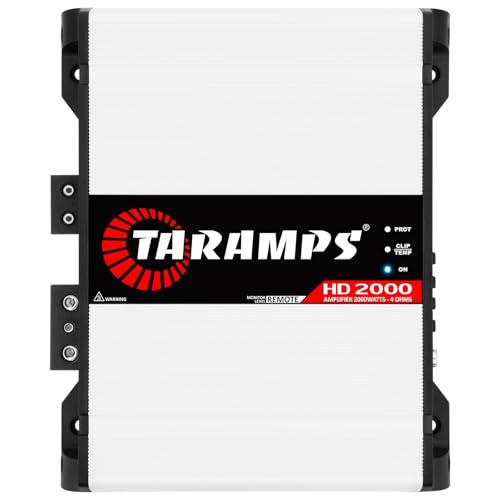 Taramp's تارامبس HD 2000 4 أوم 1 قناة 2000 واط RMS ماكس نظام صوتي كامل النطاق للسيارات، مضخم أحادي، مؤشر LED، مضخم فئة D، تقاطع، مضخم أبيض 2k - Image 1