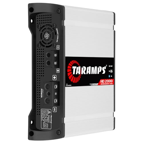 Taramp's تارامبس HD 2000 4 أوم 1 قناة 2000 واط RMS ماكس نظام صوتي كامل النطاق للسيارات، مضخم أحادي، مؤشر LED، مضخم فئة D، تقاطع، مضخم أبيض 2k - Image 2