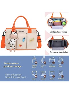 General Stroller Organizer Stroller Accessories Bag Multifunctional Large Space Diaper Storage Secure Straps Detachable Bag, Pockets for Phone Keys Toys Portable Travel Mummy Bag Handbag (Pink)  - Image 2