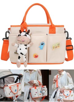 General Stroller Organizer Stroller Accessories Bag Multifunctional Large Space Diaper Storage Secure Straps Detachable Bag, Pockets for Phone Keys Toys Portable Travel Mummy Bag Handbag (Pink)  - Image 1