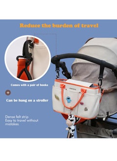 General Stroller Organizer Stroller Accessories Bag Multifunctional Large Space Diaper Storage Secure Straps Detachable Bag, Pockets for Phone Keys Toys Portable Travel Mummy Bag Handbag (Pink)  - Image 4
