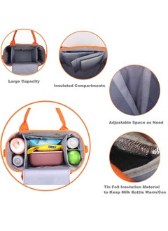 General Stroller Organizer Stroller Accessories Bag Multifunctional Large Space Diaper Storage Secure Straps Detachable Bag, Pockets for Phone Keys Toys Portable Travel Mummy Bag Handbag (Pink)  - Image 3