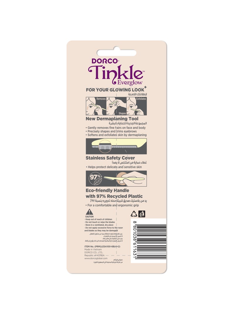 DORCO Tinkle Everglow Eyebrow Razor 6 Pcs - Image 2